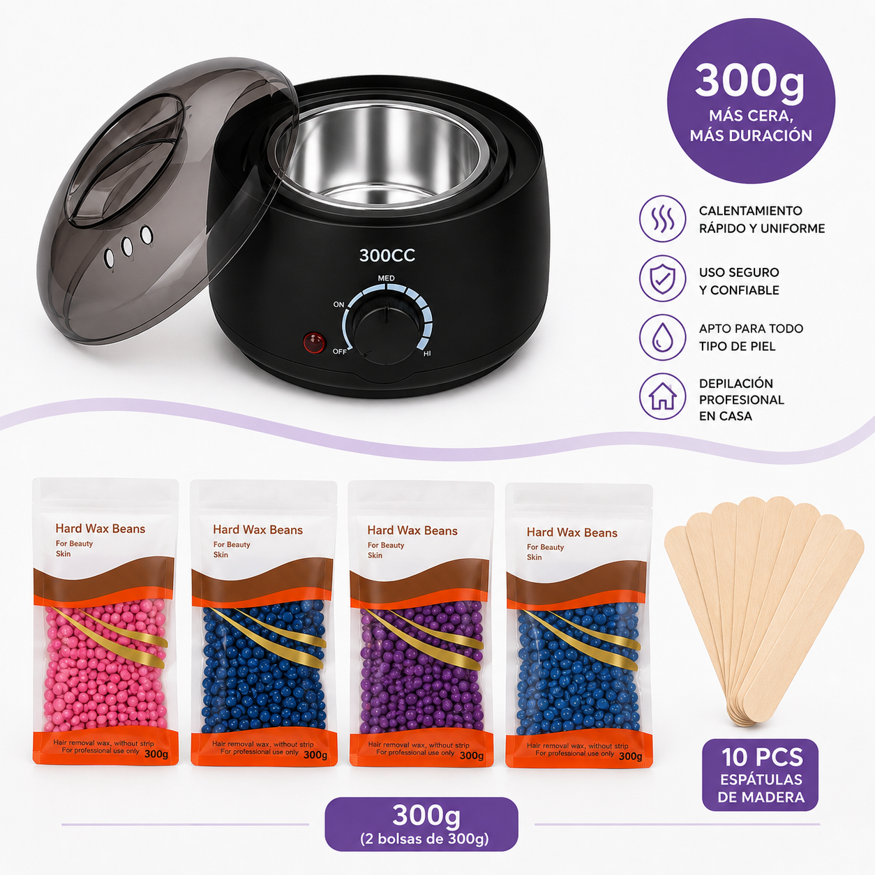 200Ml Hair Removal Tool Smart Warmer Wax Heater Hands Feet Epilator Depilatory Skin Care Paraffin Wax Machine Kit+Wax Beans